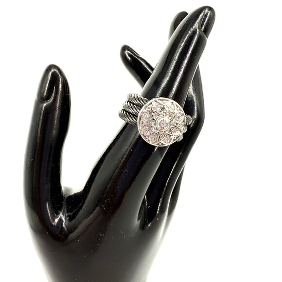 Landau Multiband Circles CZ Ring Size 8 - Picture 1 of 3